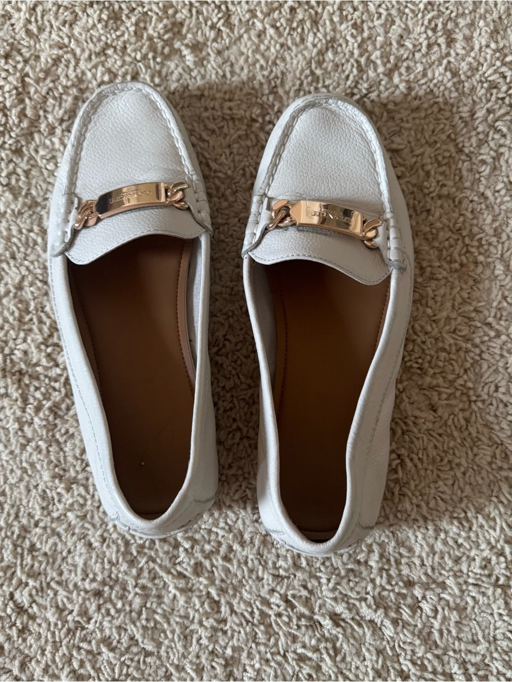 White Leather Coach Loafer
